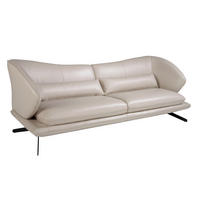 SOFA 3-sitzer ledersofa in taupe grau leder 230/90/85 cm - Dunkelgrau/Schwarz, Leder (230/85/90cm) - ANGEL CERDA