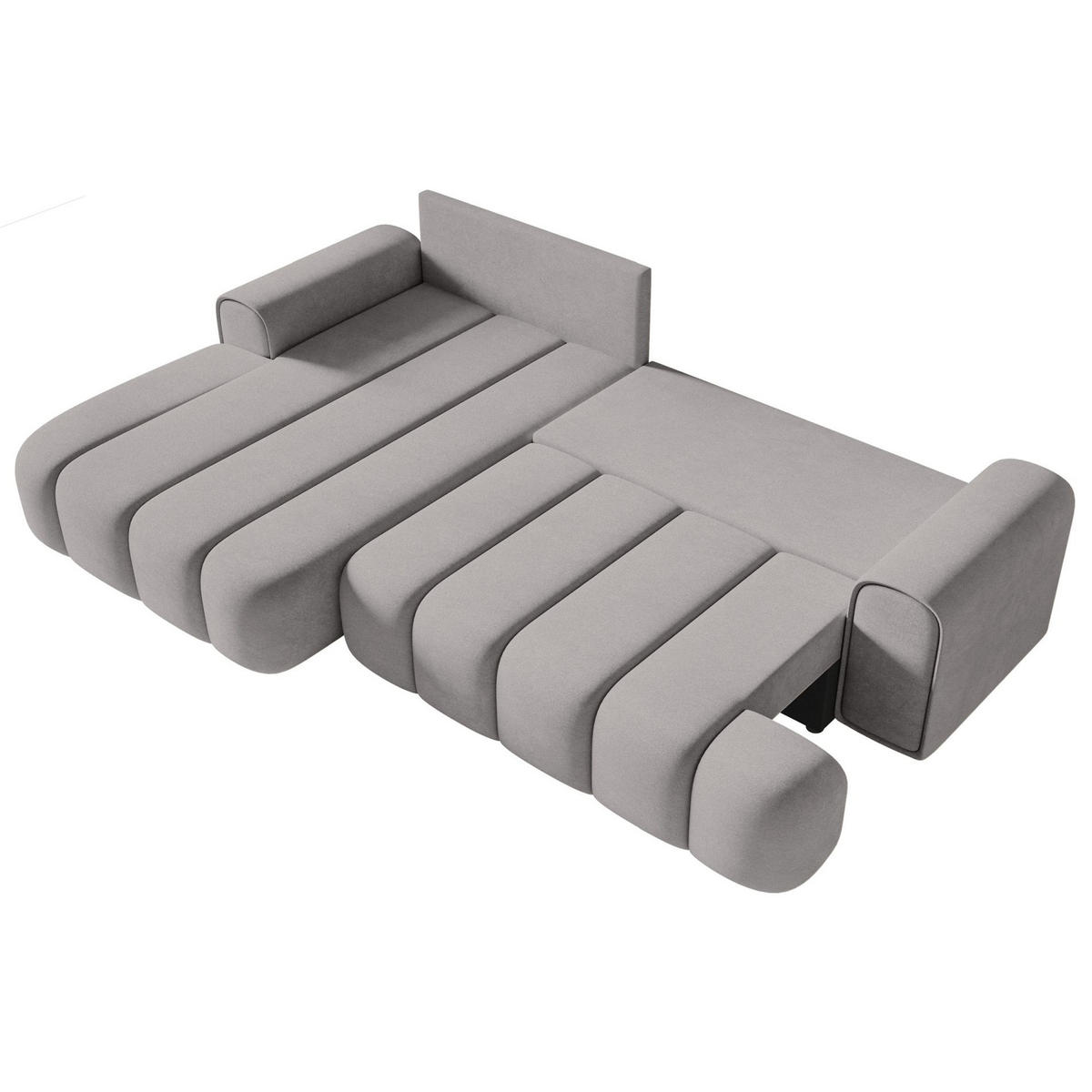 ECKSOFA Dandelino Grau mit Samtbezug, links - Schwarz/Grau, Kunststoff/Textil (275/168cm) - Selsey