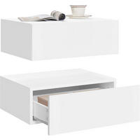 NACHTTISCH 2er Set hängend, mit Schublade, 40x30x14 cm, Weiß - Weiß, Holzwerkstoff (40/14/30cm) - Woltu