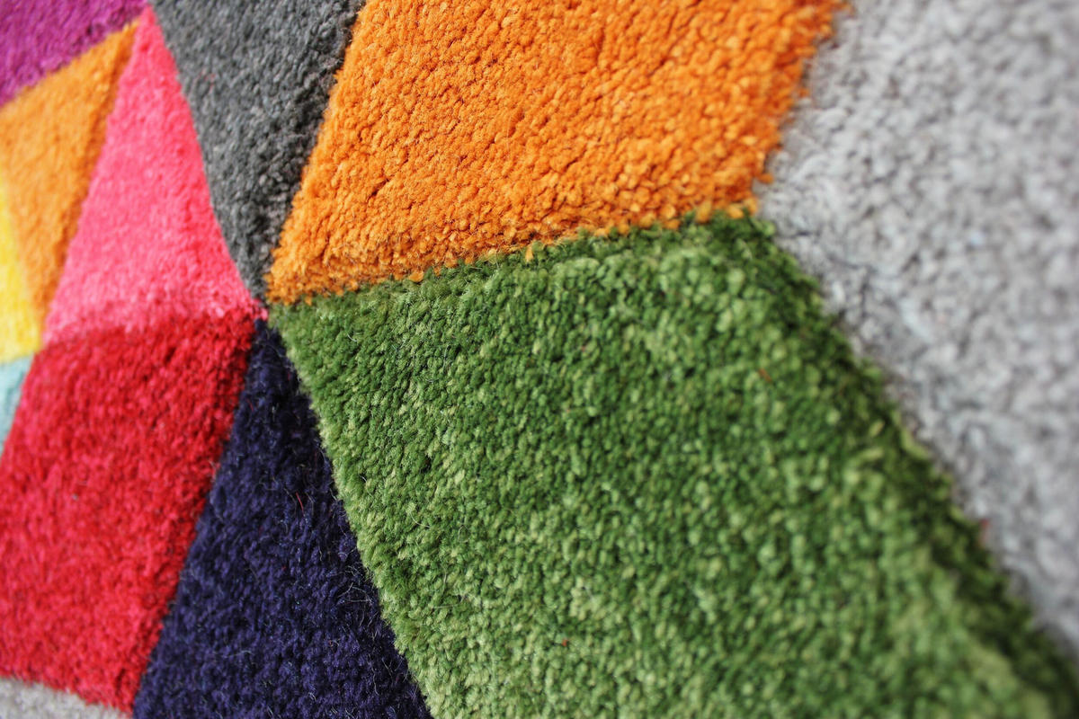 TEPPICH Geometrisch-Bunt-Design, handgeschnitzt MEON TOM, Multi 200x290 cm - Multicolor, Textil (200/290cm) - KADIMA DESIGN
