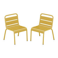 GARTENSTUHL für Kinder stapelbar 2er-Set - Metall - Senfgelb - POPAYAN von MYLIA - Gelb, Metall (39/55.5/43cm) - Vente-Unique