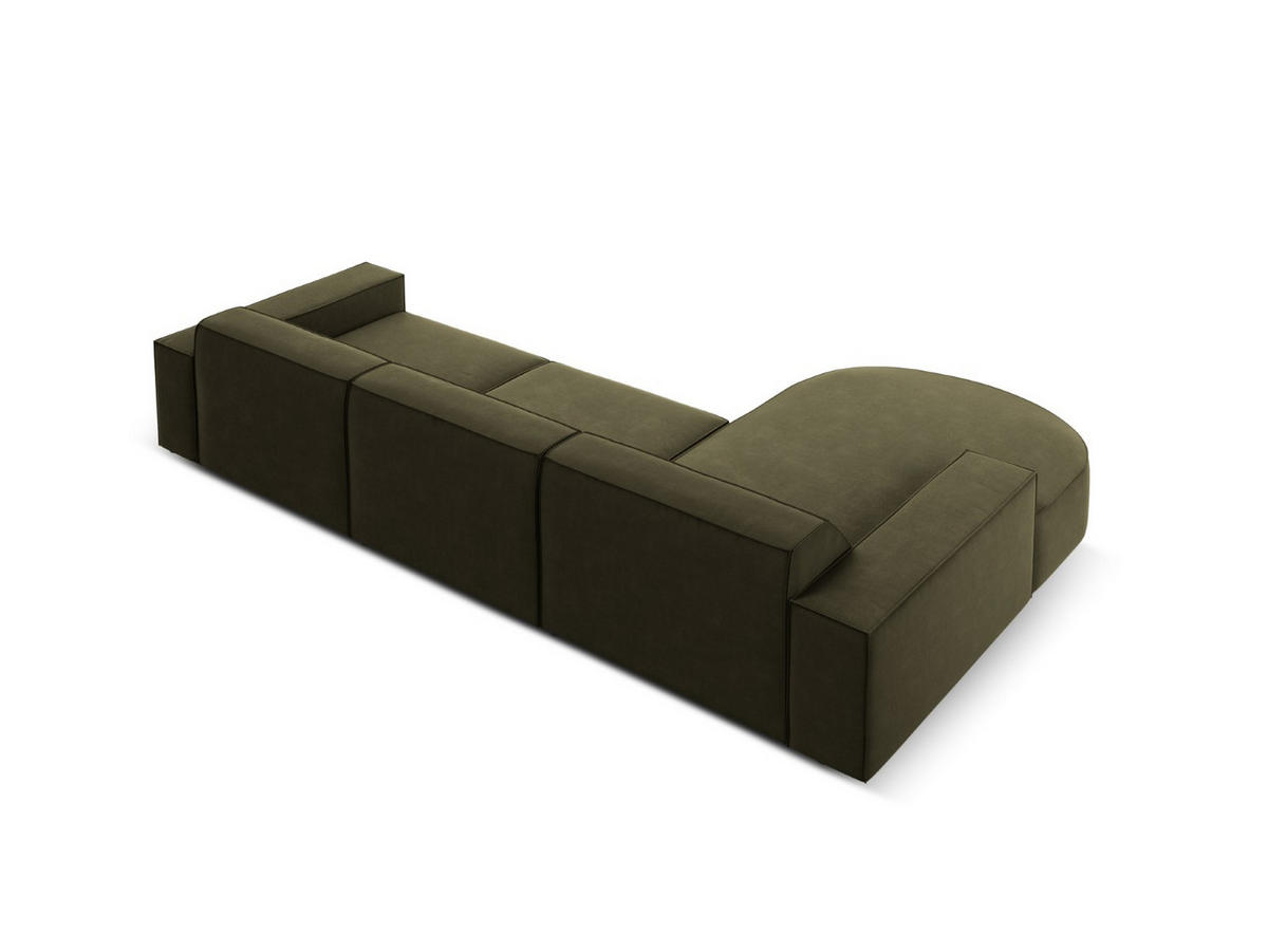 ECKSOFA links Jodie aus Samt grün 4 Sitzplätze - Grün, Textil (166/284cm) - Micadoni