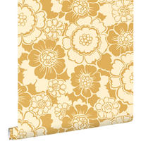 TAPETE Retro Blumen 50 x 900 cm - Gelb, Papier (50/900cm) - ESTAhome