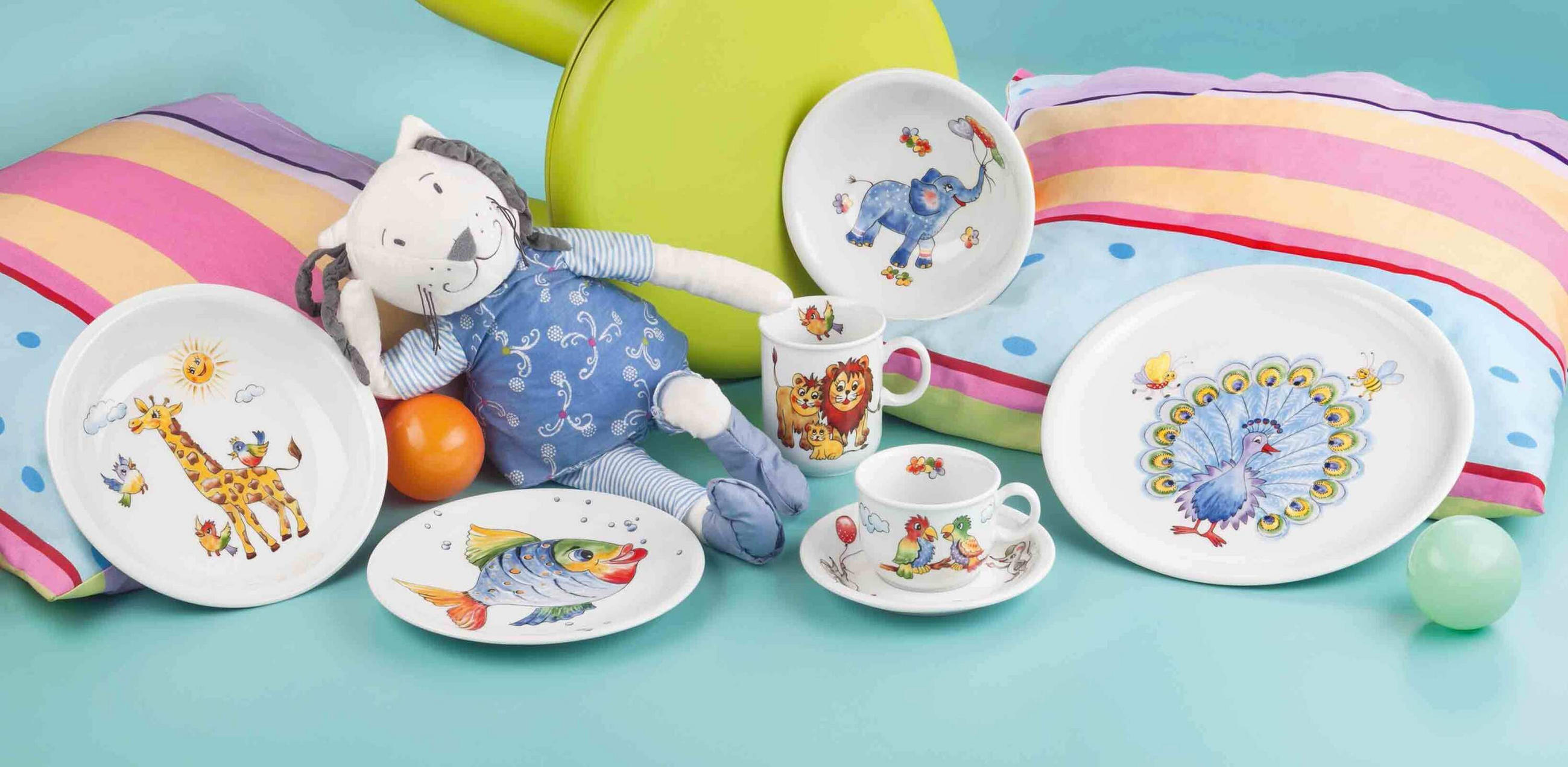 KINDERGESCHIRR SET Compact Bunte Tierwelt bunt 5er Set - Multicolor, Keramik (1/1/1cm) - Seltmann Weiden
