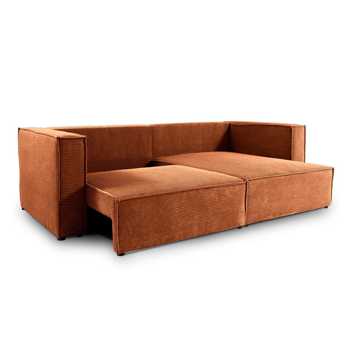 SOFA Jimmy 3 Sitzplätze Terracotta - Orange, Holz (245/77/148cm) - Petits-meubles