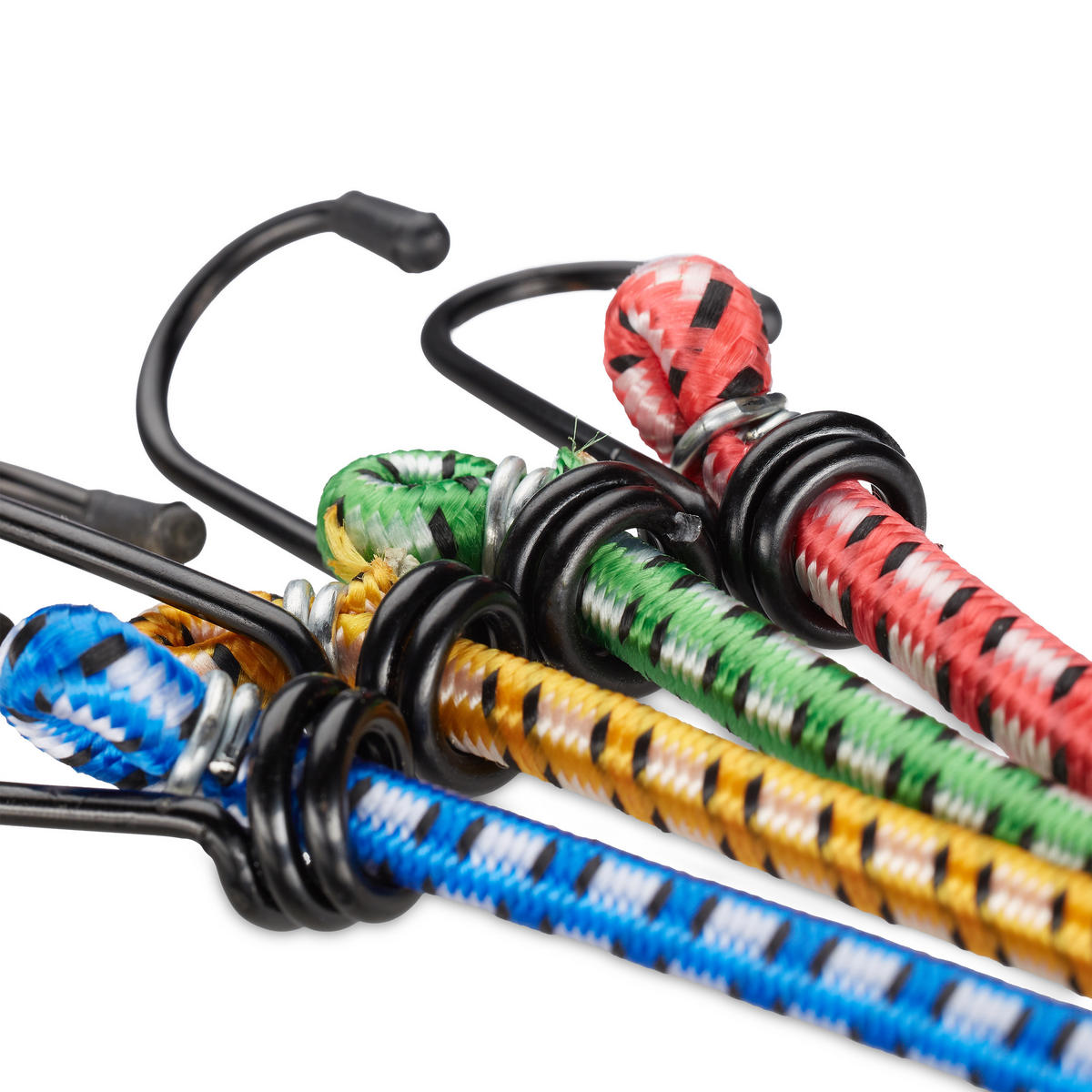 12XSPANNGUMMI - Multicolor, Kunststoff/Metall (0.7/100/3cm) - Relaxdays