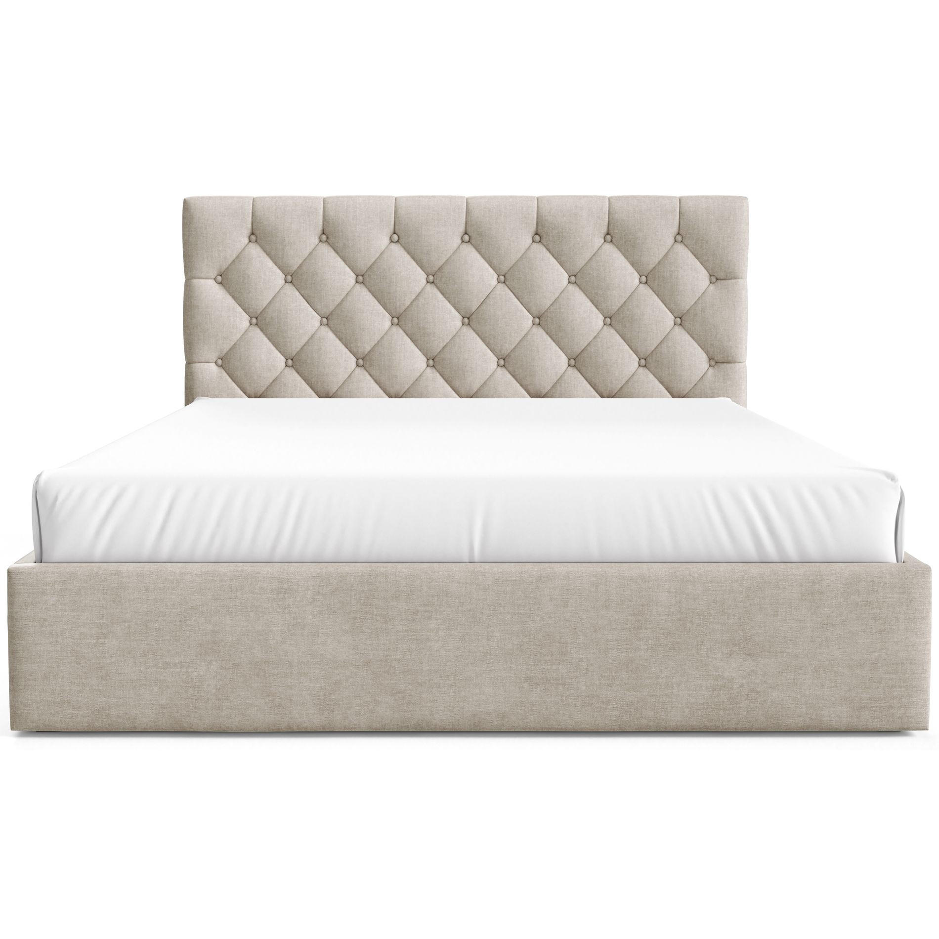 POLSTERBETT Aurevia Hellbeige Samtbezug 180x200 cm - Ecru, Textil (180/200cm) - Selsey