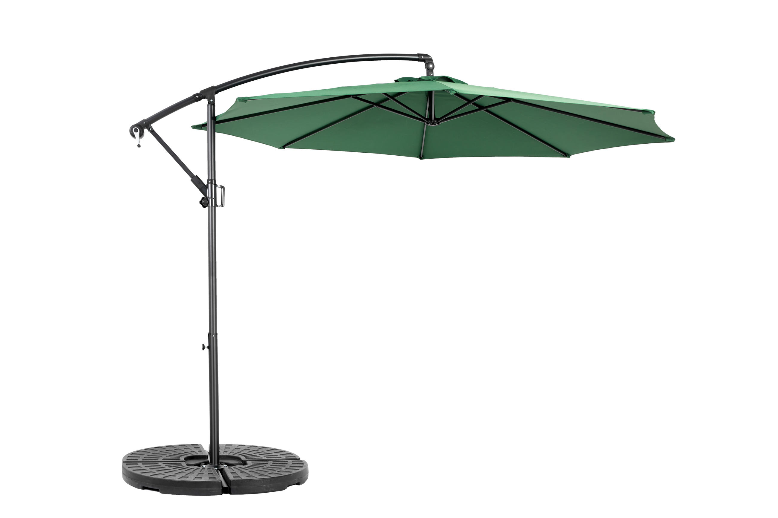 AMPELSCHIRM 294/294/250 cm Dunkelgrün (Keine Basis) - Dunkelgrün, Metall (294/294cm) - Oxeza