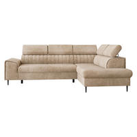 ECKSOFA Kadurin, Seite: Rechts - Beige/Schwarz, Holz/Kunststoff (276/206cm) - MIRJAN24