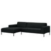 ECKSOFA mit Longchair - Webstoff - Anthrazit/Schwarz, Textil (264/168cm) - home24