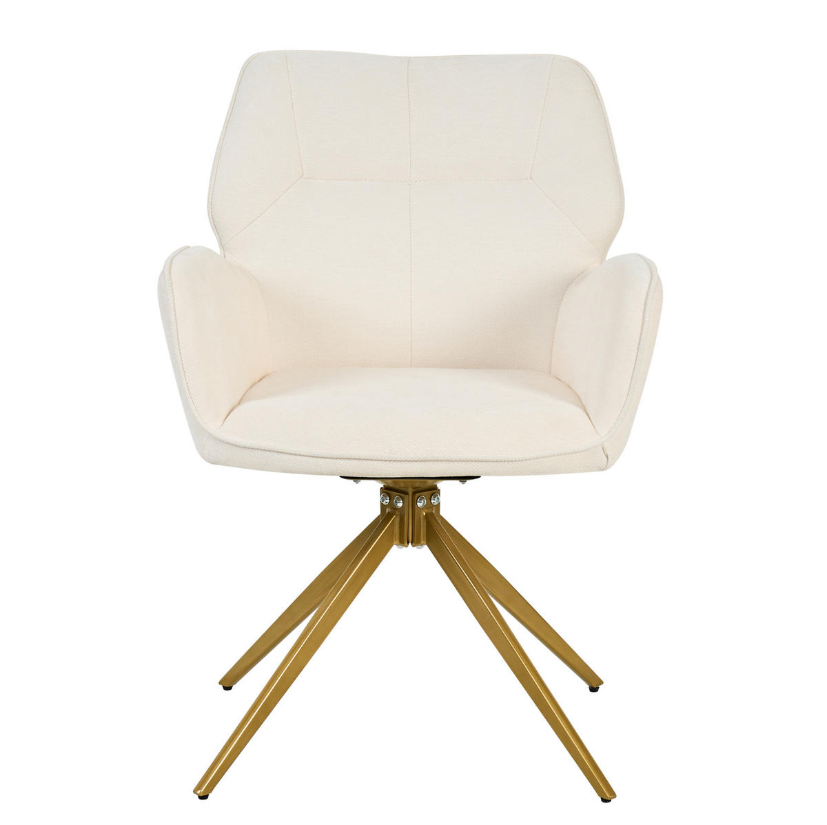 ESSZIMMERSTUHL drehbar 2er-Set Chenille Cream White - Weiß, Metall (45/84/53.5cm) - Meubliv
