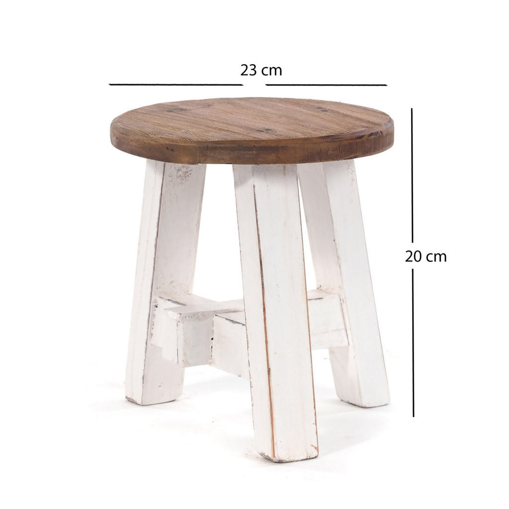 Thumbnail - Design Delights Pflanzenhocker, Weiß, Holz, 20x23x20 cm, Wohnzimmer, Hocker, Sitzhocker