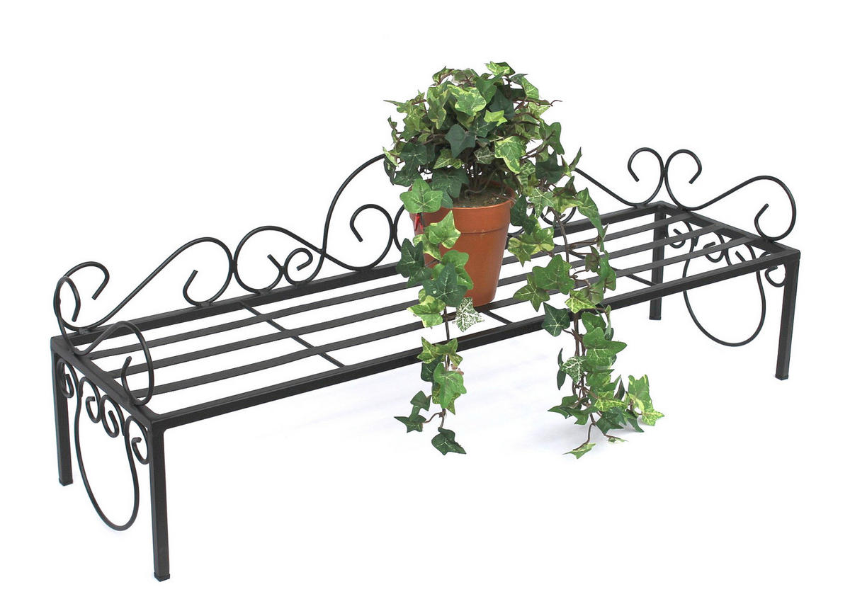BLUMENBANK Mi Metall Schwarz 75 cm - Schwarz, Metall (75/49/20cm) - DanDiBo