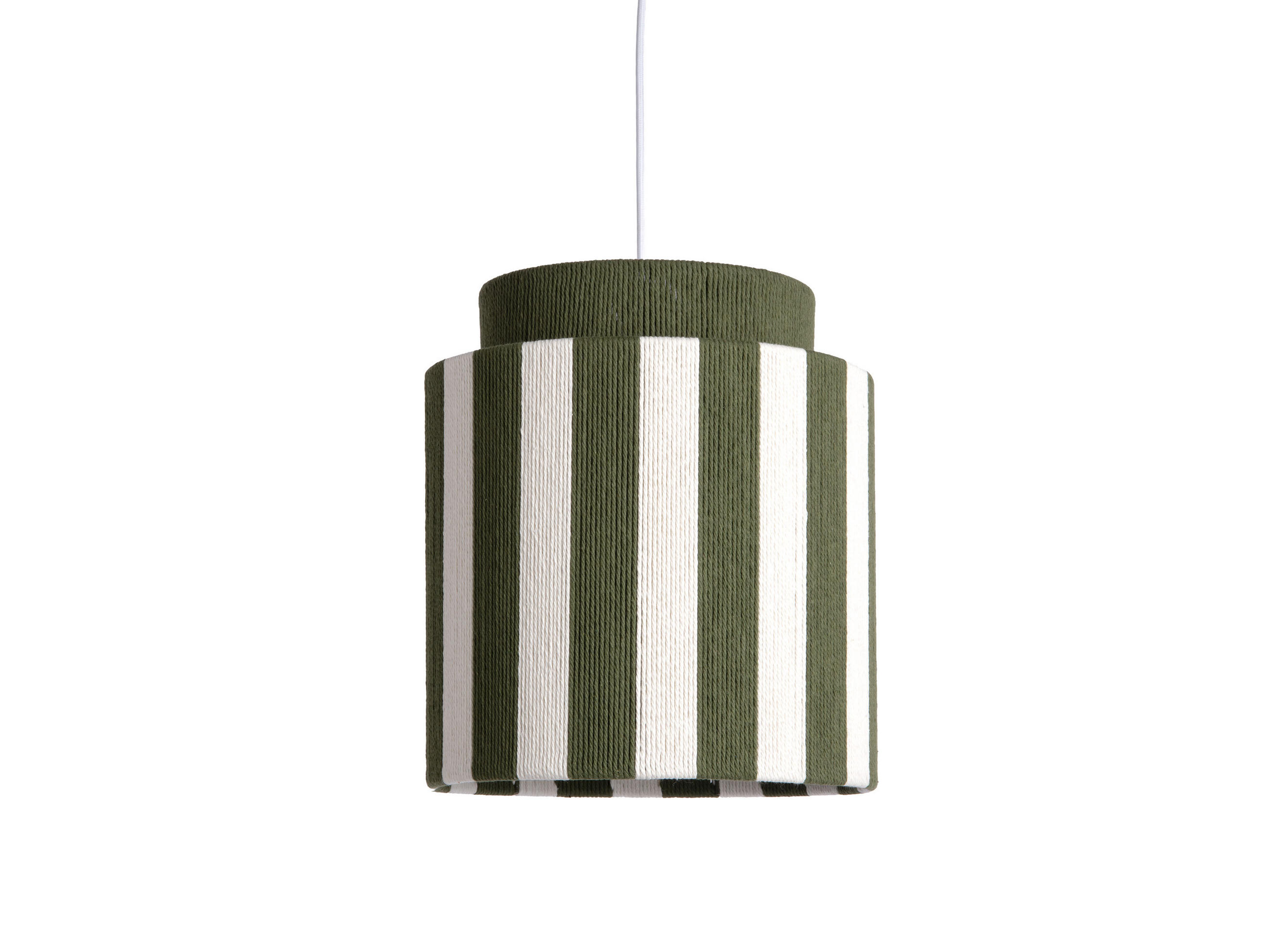 HÄNGELAMPE Vienna Stripes - Grün/Creme - 33 cm - Grün, Textil (30/30/33cm) - Leitmotiv