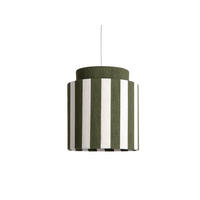 HÄNGELAMPE Vienna Stripes - Grün/Creme - 33 cm - Grün, Textil (30/30/33cm) - Leitmotiv
