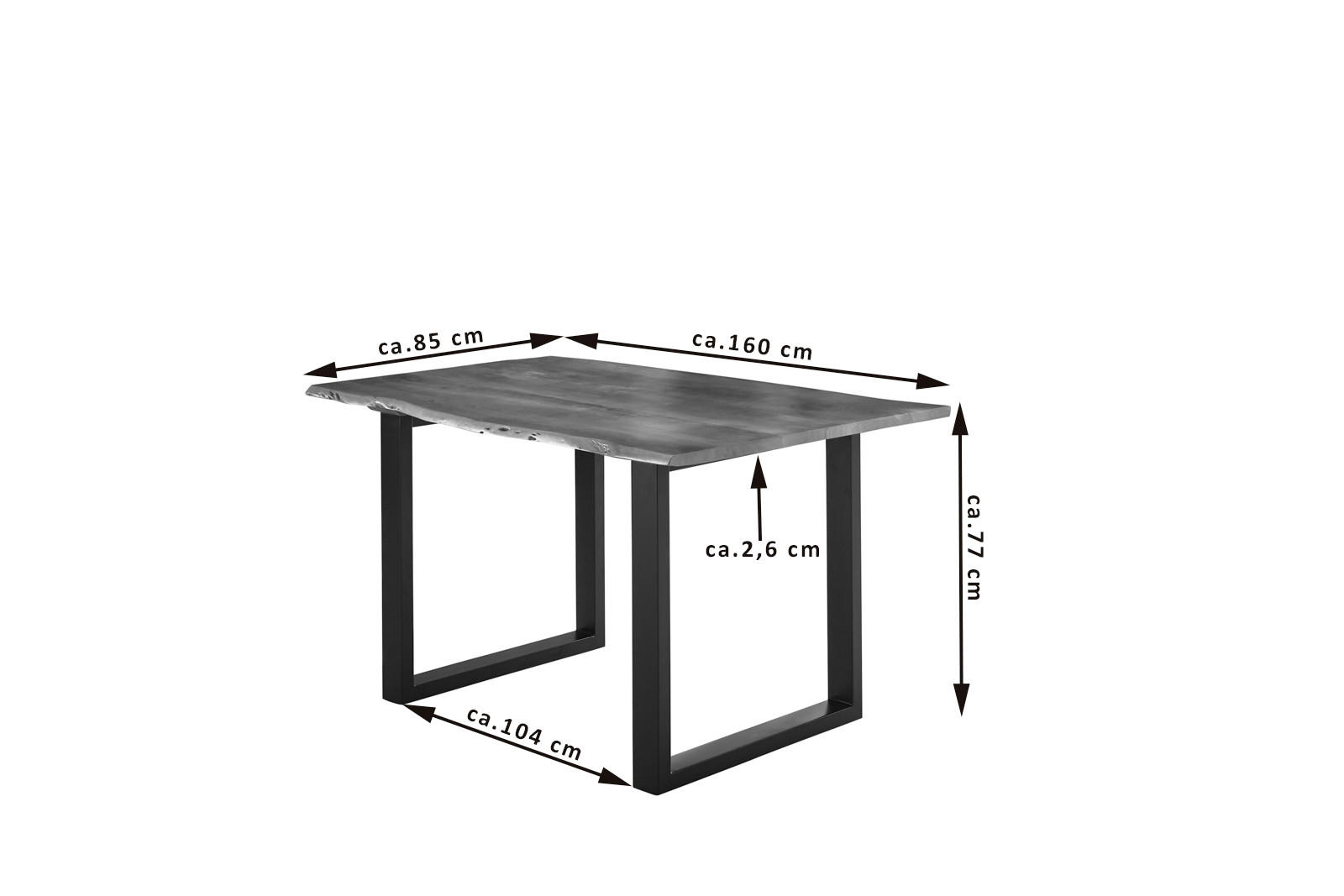 ESSTISCH LUBIN - Schwarz/Braun, Holz/Metall (85/160/77cm) - SAM