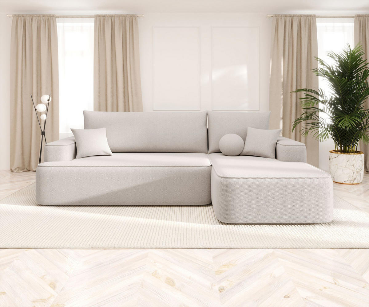 ECKSOFA mit Schlaffunktion FIGO Curio 02 Rechts - Creme, Textil (250/150cm) - Bedante