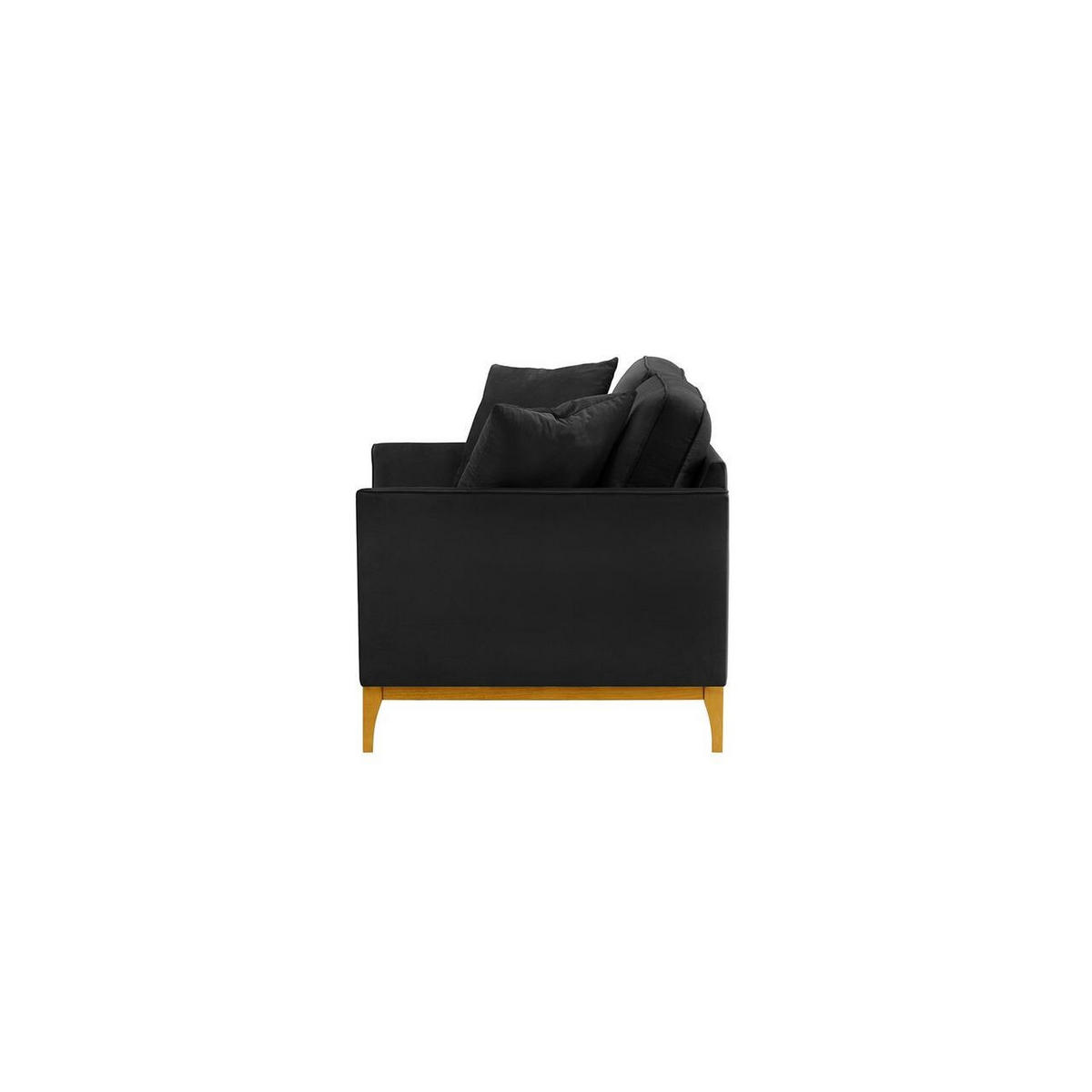 ZWEISITZER-SOFA Linara-Velluto 20 - Schwarz, Holz/Textil (141/91/95cm)