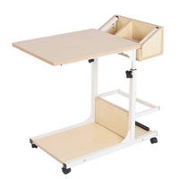 BEISTELLTISCH mit Rollen Ahorn Weiß 40 x 50 cm - Weiß, Holzwerkstoff (60/40/80cm)