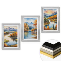 WANDBILDER 3er Set - 20x30 cm Silberner Rahmen - Herbstliche Berglandschaften - Silberfarben, Kunststoff (20/30cm) - ArtPrintCave