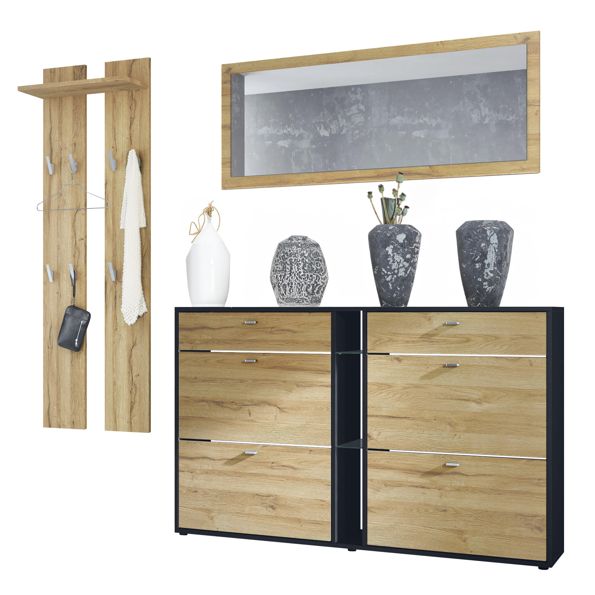 GARDEROBE Orlando Eiche Natur - Eichefarben, Holzwerkstoff (215/210/28cm) - Vladon