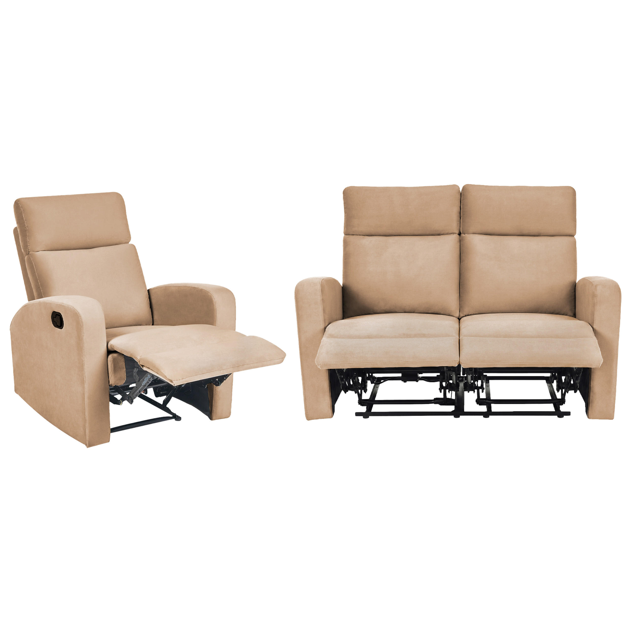 Beliani Sofa-Set Hellbraun, Braun 133x100x73 cm