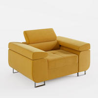 SESSEL VEMO SOLO, in Gelb, matter Veloursstoff - Gelb, Textil (135/88/100cm) - Barchello