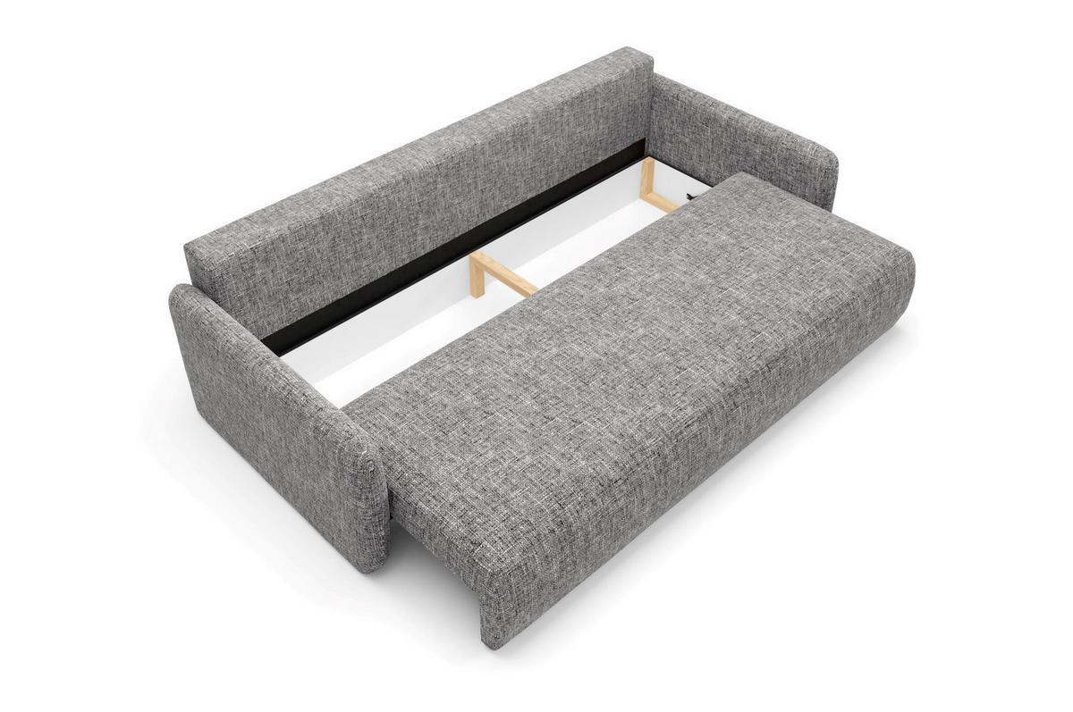 SCHLAFSOFA mit Bettkasten Grau - Schwarz/Grau, Holz/Holzwerkstoff (217/86/102cm) - Furnisell