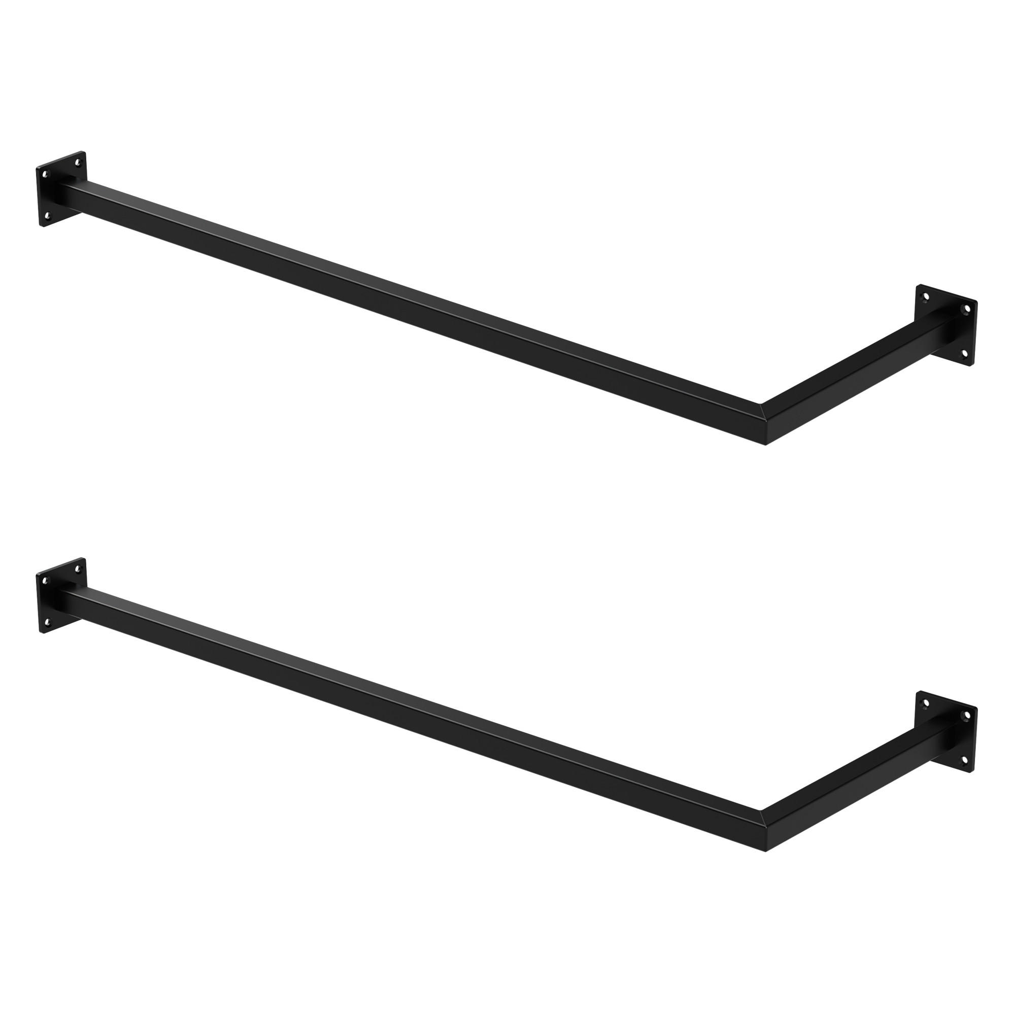 ML-DESIGN VĚŠÁK 2ks sada rohová T30 cm x Š90 cm černá z oceli ve tvaru U