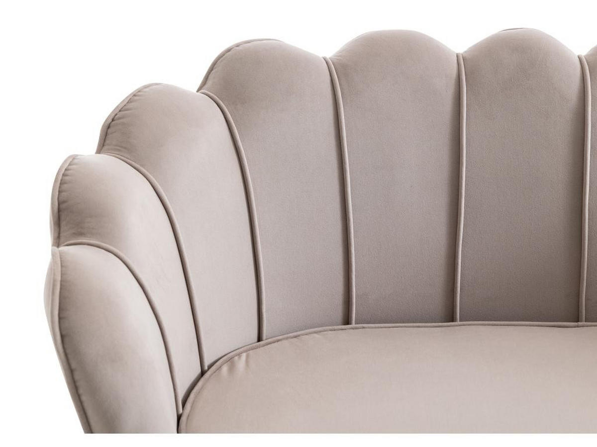 MUSCHELSOFA 2-Sitzer - Samt - Graubraun - DANDELION - Braun, Textil (73/78/124cm) - Pascal Morabito