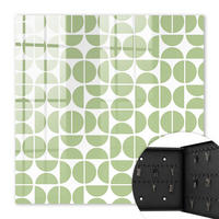 SCHLÜSSELBOX Schwarz 30x30 cm- Türöffnung nach rechts - Grüne Geometrie - Grün, Metall (30/30/5cm) - TULUP