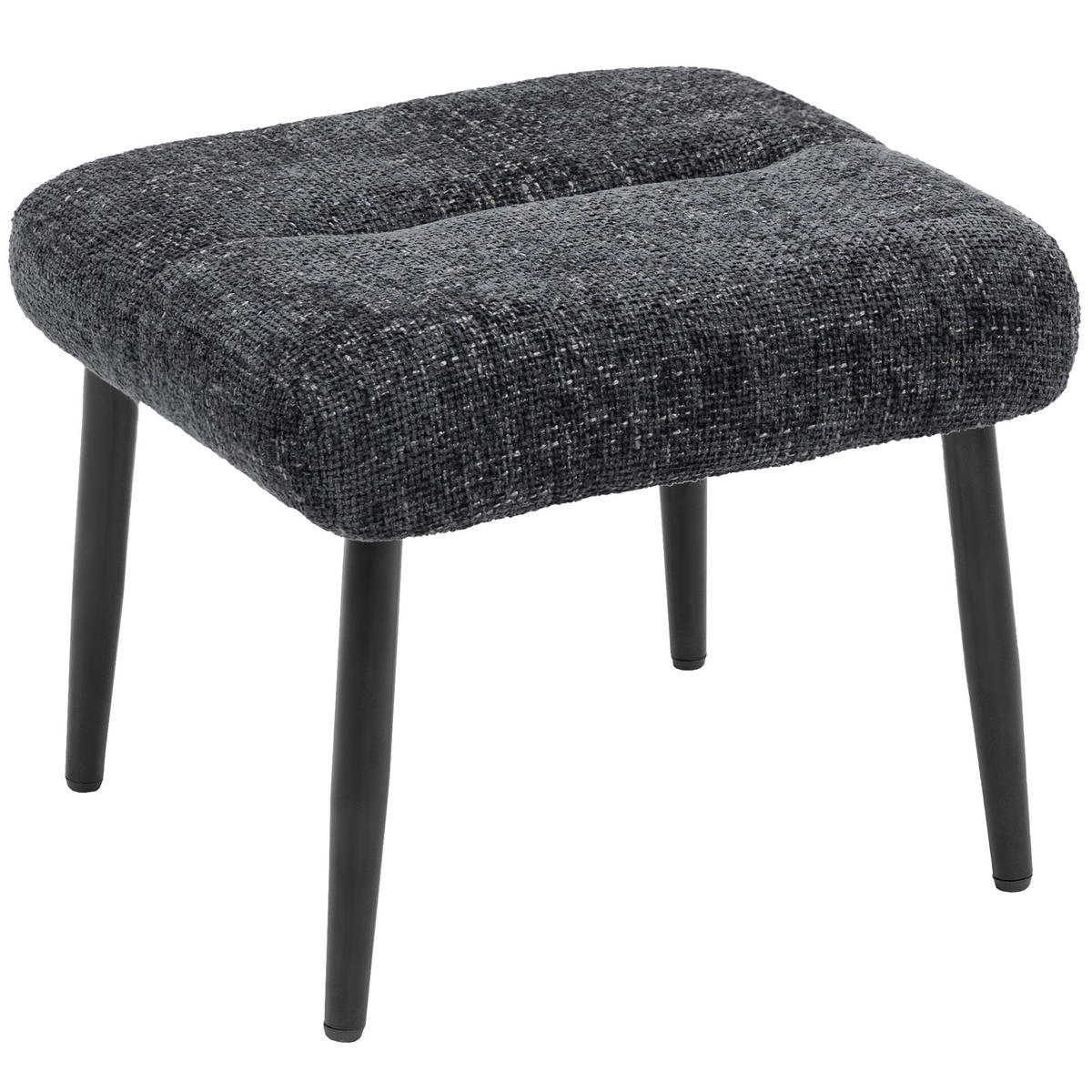 SITZHOCKER mit Stahlbeinen Fußhocker Chenille-Stoff - Dunkelgrau, Textil (41/38/45cm) - HOMCOM