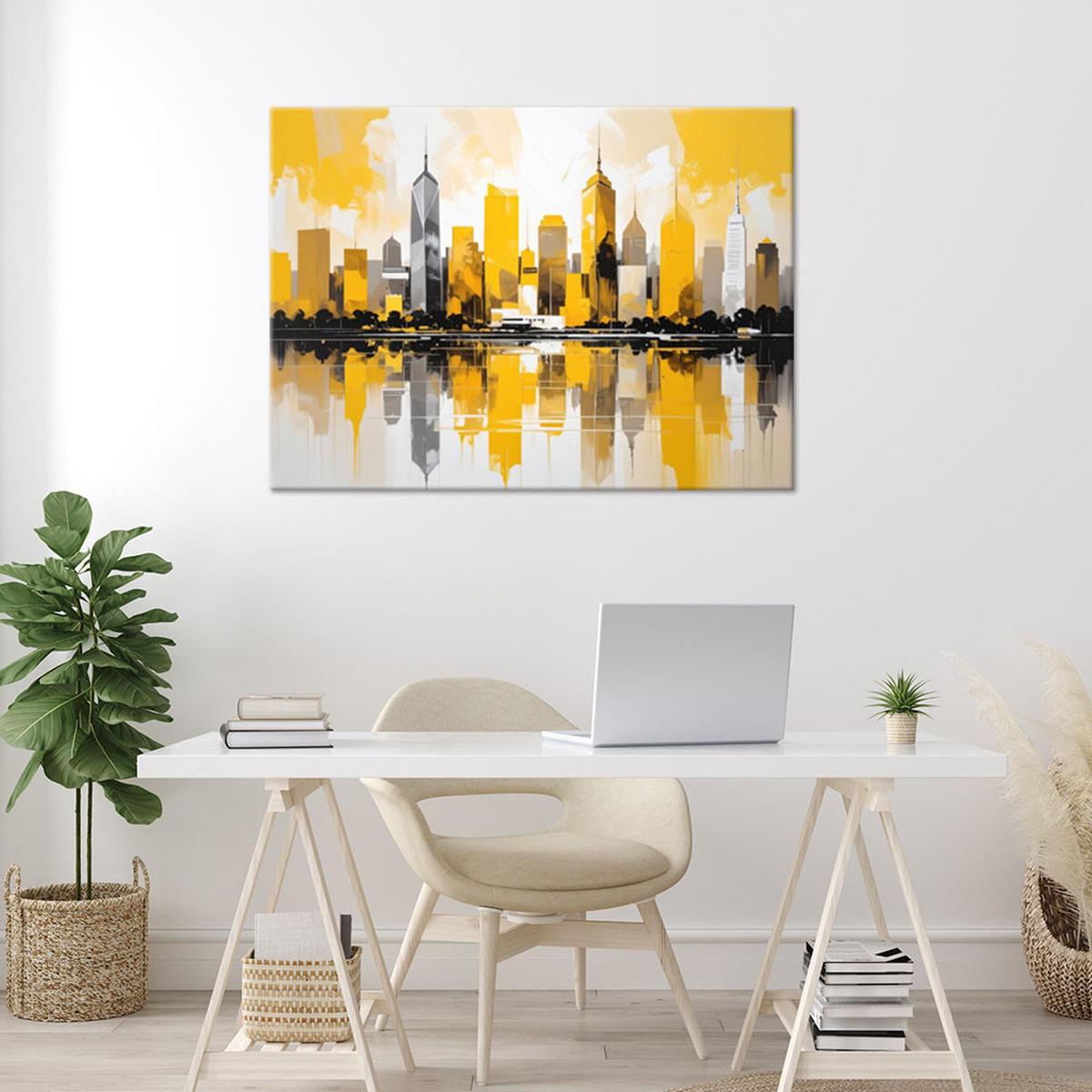 LEINWANDBILD Städte & Architektur 120x80cm - Gelb, Textil (120/80cm) - Feeby