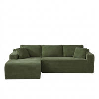 ECKSOFA 252.5/163/65 cm Grün mit Chaiselongue, Linke Seite - Grün, Textil (252.5/163cm) - Oxeza