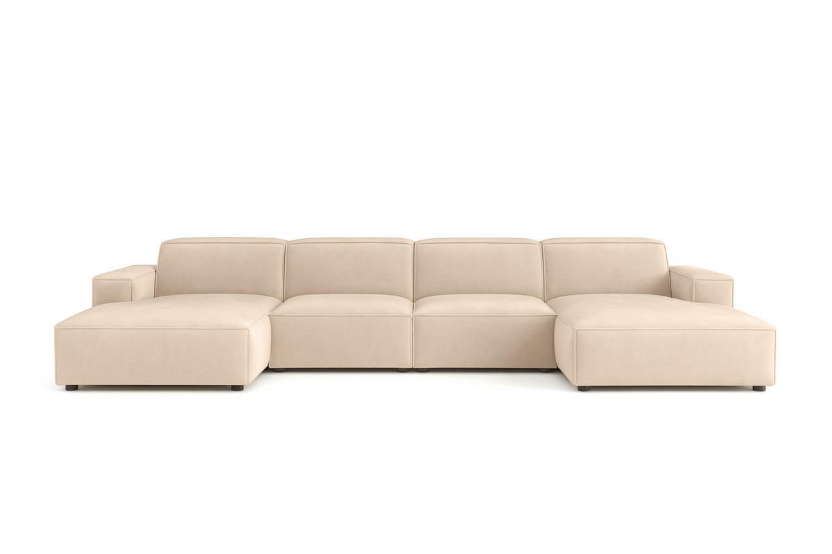 ECKSOFA Cursal U-Form, Stoff Salvador, Beige - Beige, Holz (364/166cm) - Kaiser Möbel
