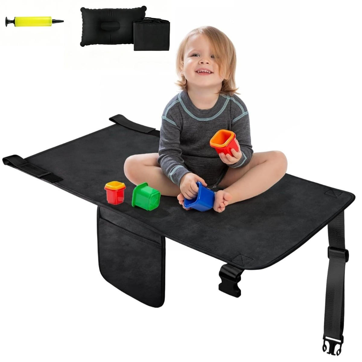 REISEBETT 80/45 cm - Schwarz, Textil