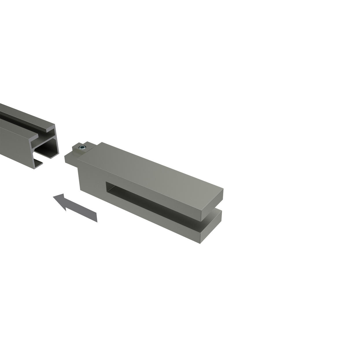 ENDSTÜCKE FÜR GARDINENSTANGEN 20x20 mm, Diapo Satin-Silber, Packung 2 Stück - Silberfarben, Metall (8.5/2/2cm) - INTERDECO