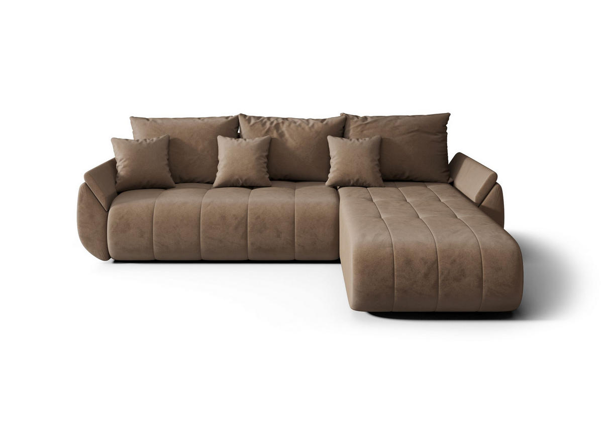 ECKSOFA mit Schlaffunktion TOKYO L Monolith 09 Links - Braun, Textil (280/185cm) - Bedante