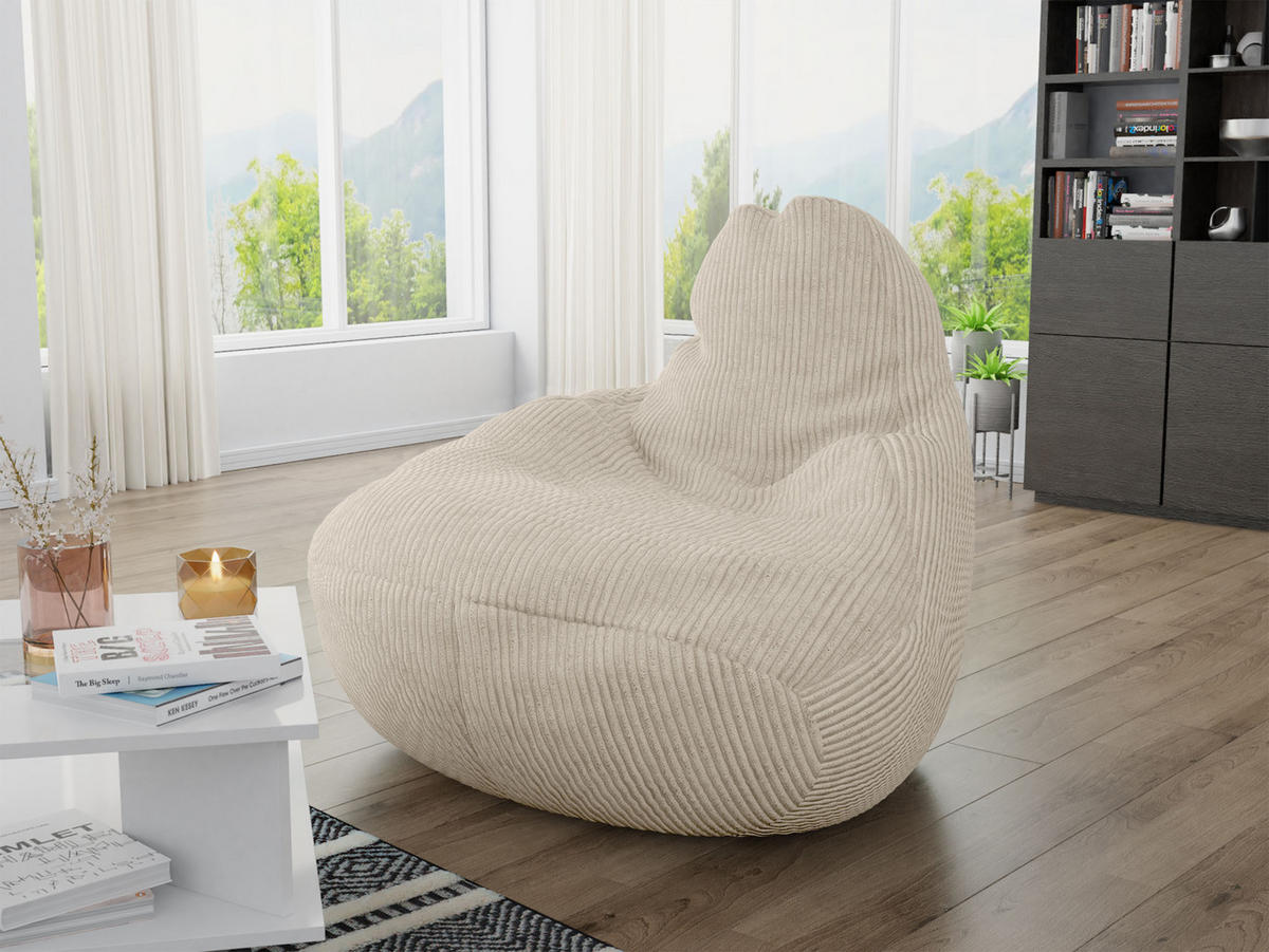 SITZSACK Maxi 300 L Cord - Beige, Textil (85/120/85cm) - MIRJAN24