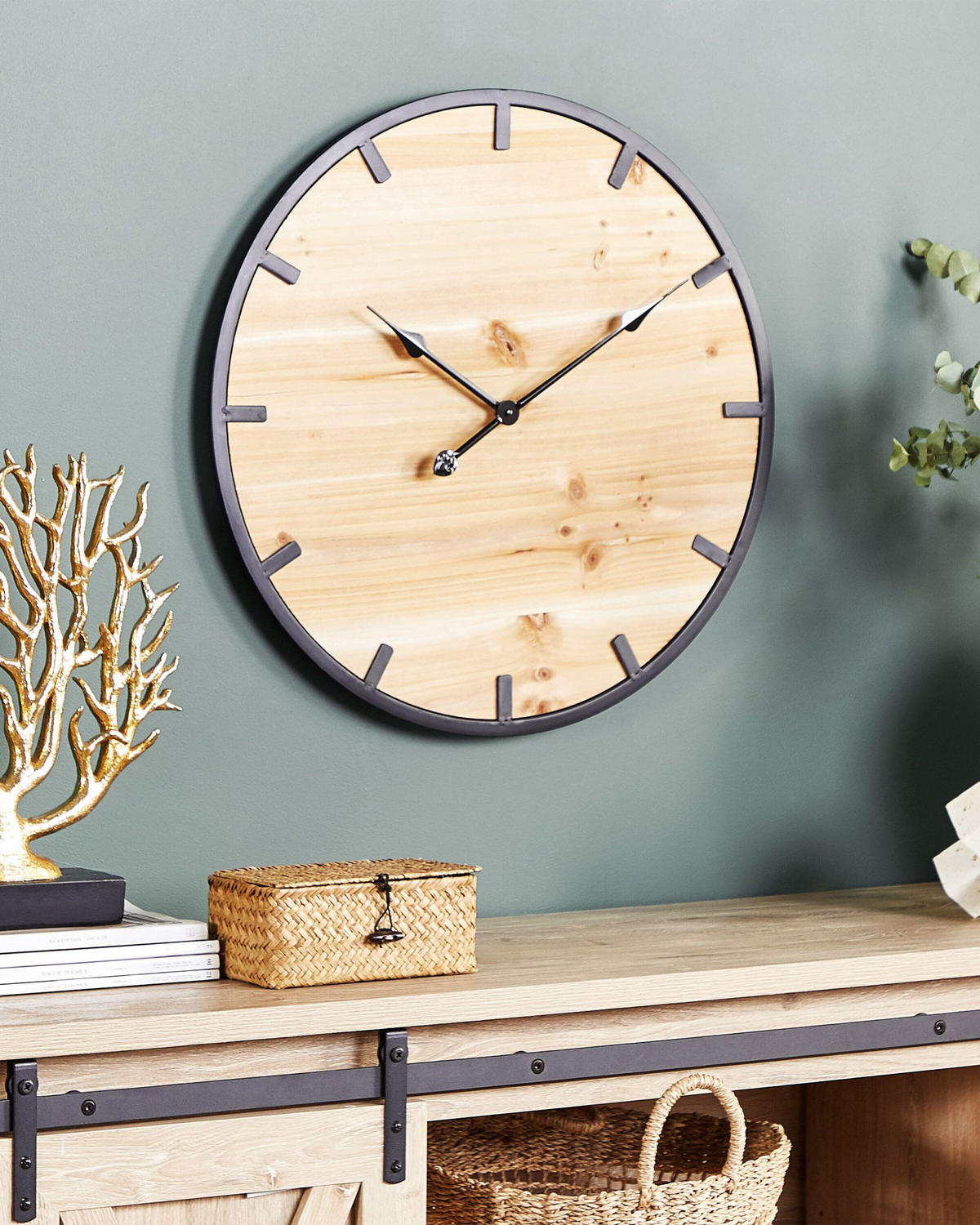 WANDUHR Tannenholz heller holzfarbton Caborca - Hellbraun, Holz (60/60/4cm) - Beliani