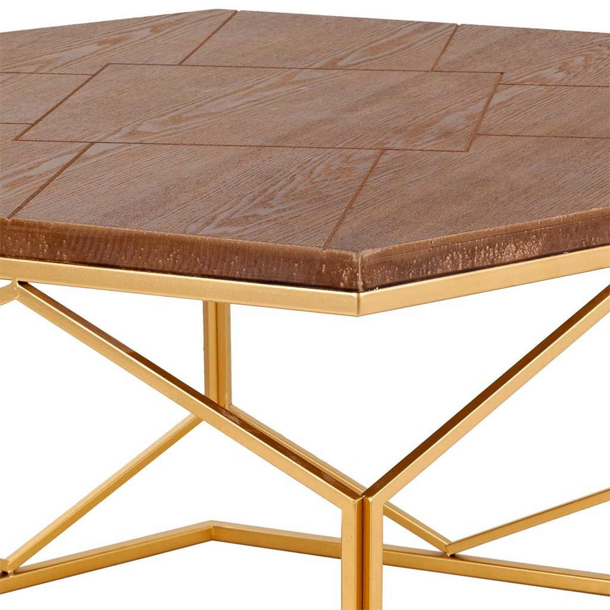 COUCHTISCH und Hocker , 5er-Set - Goldfarben, Metall (200/169/55cm) - Wanderlust