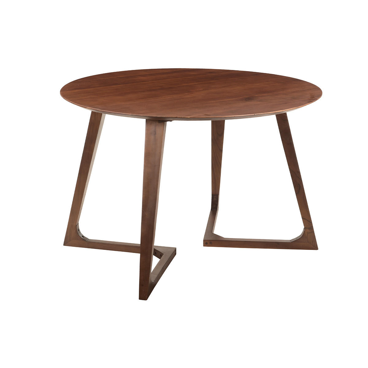 TISCH Massivholz rund L115 cm BANDOL - Naturfarben, Holz (115/115/76cm) - Miliboo