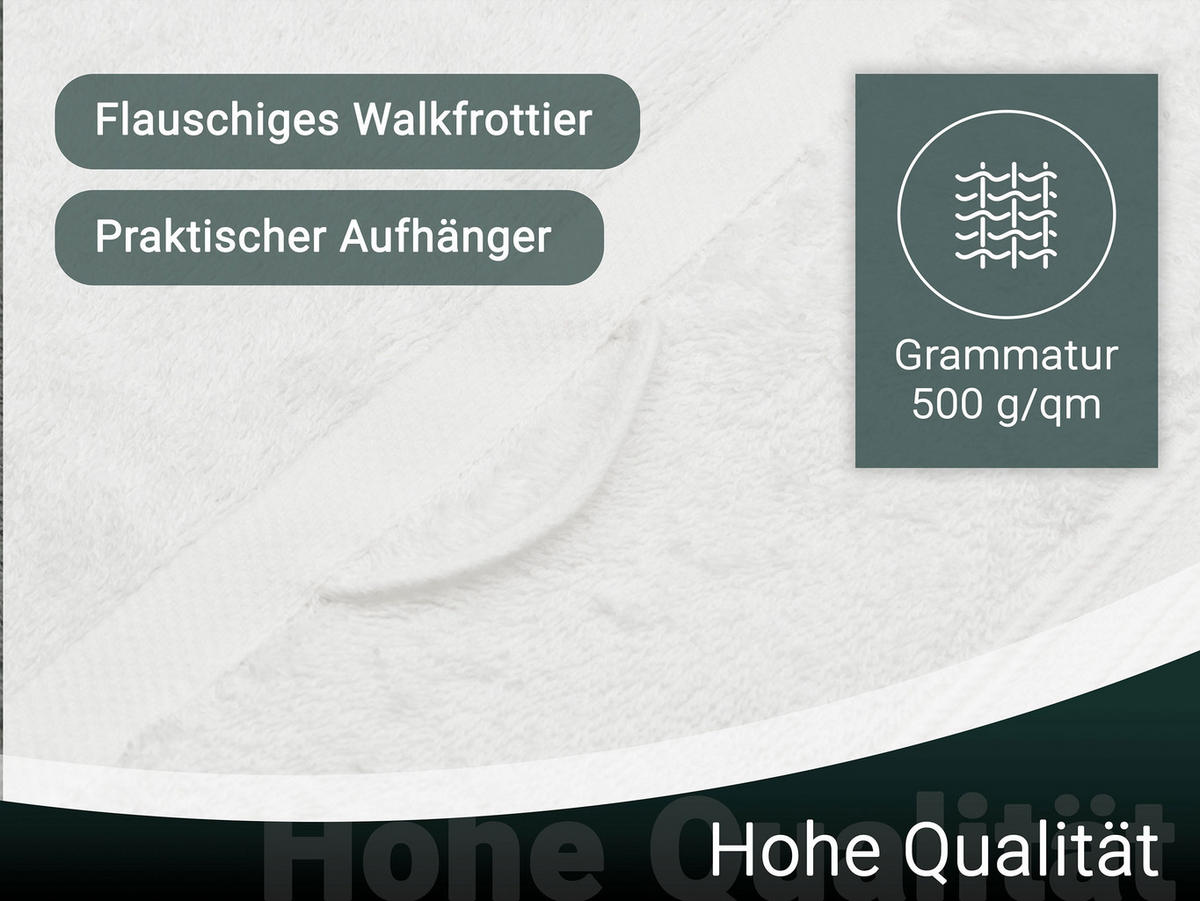 DUSCHTÜCHER, 3er-Set, 70x140 cm, 100% Baumwolle, Weiß - Weiß, Textil (70/140cm) - Zollner