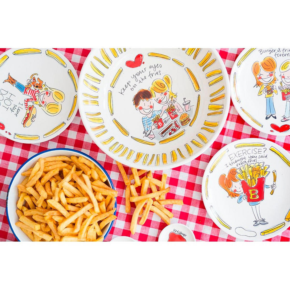 FRÜHSTÜCKSTELLER Love Snack in Bunt - 22cm - Multicolor, Keramik (21.8/21.8/2.5cm) - Blond Amsterdam