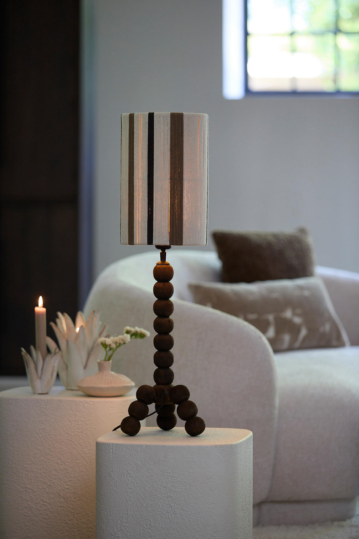 LAMPENFUSS Veglio Braun Ø20/40 cm - Dunkelbraun, Holz (20/20/40cm) - Light & Living