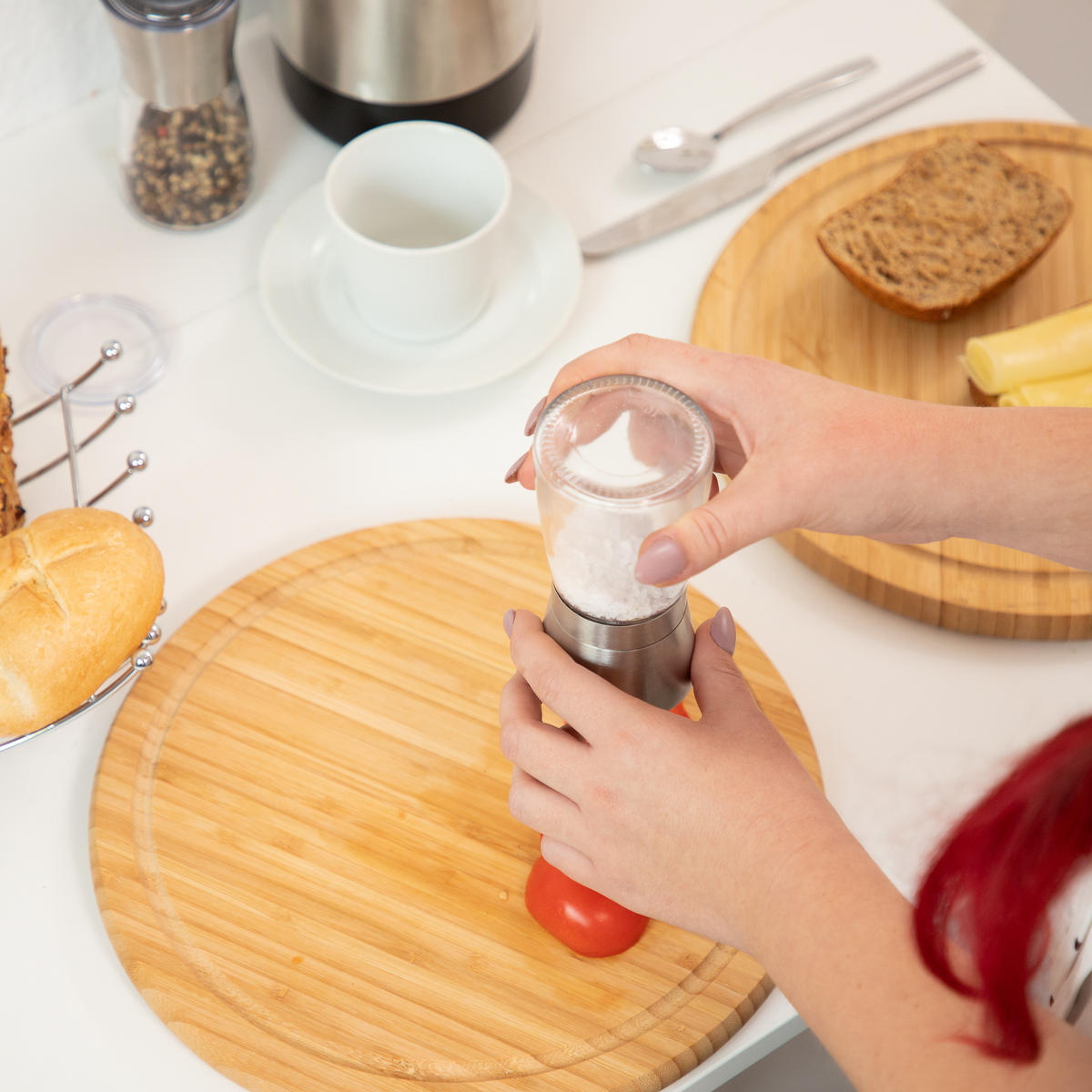 2xPFEFFERMÜHLE - Multicolor, Glas/Keramik (6.5/13/6.5cm) - Relaxdays