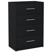 KOMMODE Bodo 4S Schwarz 60/35/75 cm 4 Schubfächer - Schwarz, Holzwerkstoff (60/75/35cm) - Matkam Möbel