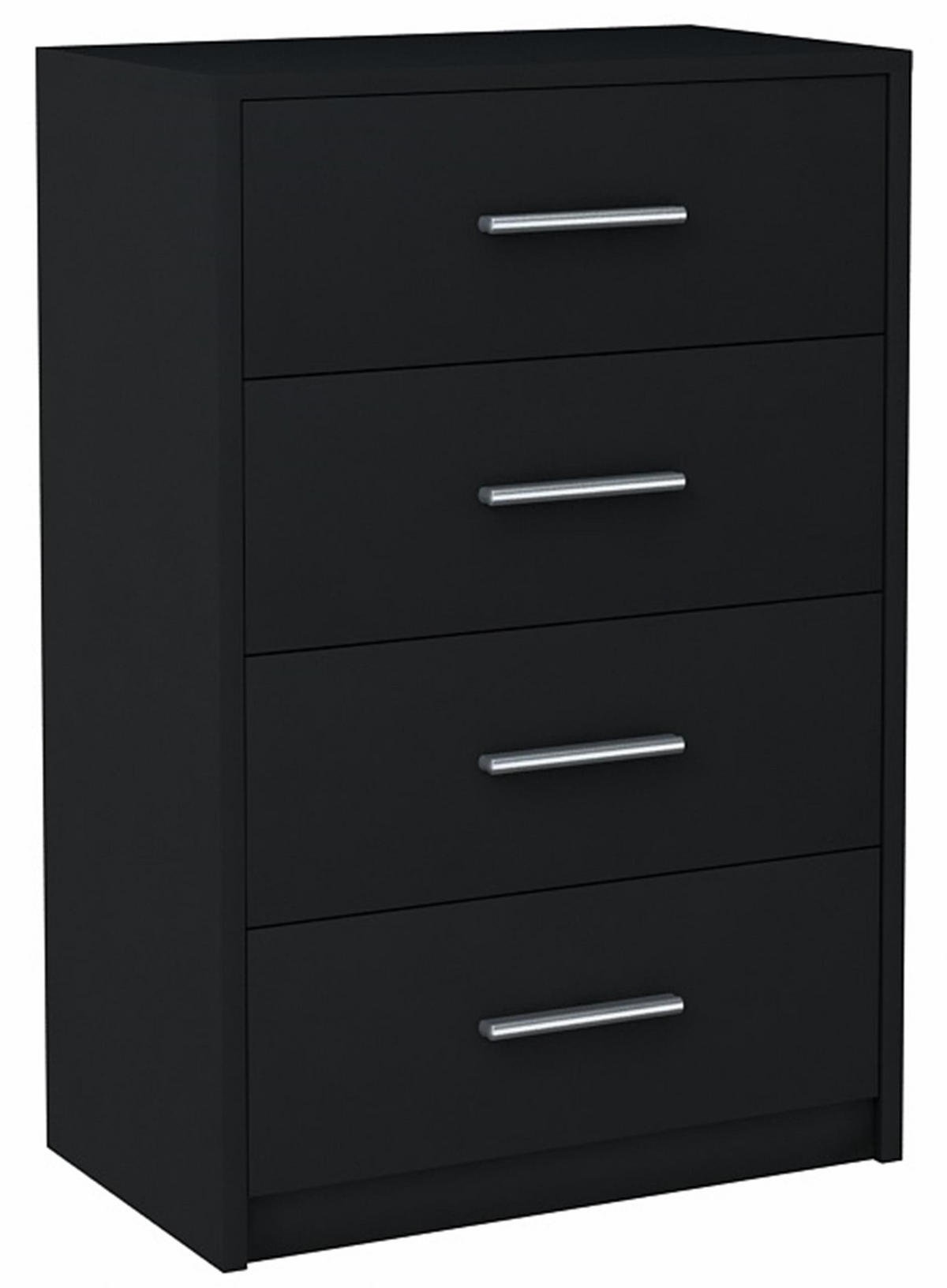 KOMMODE Bodo 4S Schwarz 60/35/75 cm 4 Schubfächer - Schwarz, Holzwerkstoff (60/75/35cm) - Matkam Möbel