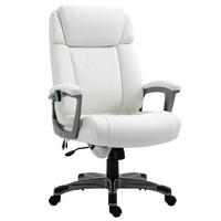 MASSAGE-BÜROSTUHL, Armlehne, Weiß - Weiß, Leder (76.5/124/70cm) - Vinsetto