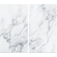 GLASPLATTE für Herd — 2 Stück Marble 52/30 cm - Weiß, Glas (30/52cm) - ZELLER